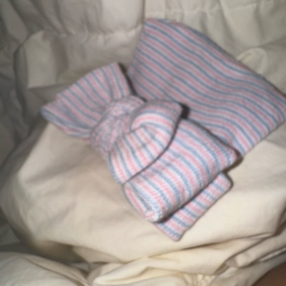 Custum New Born Double Bow Hospital hat - Picture 1 of 2